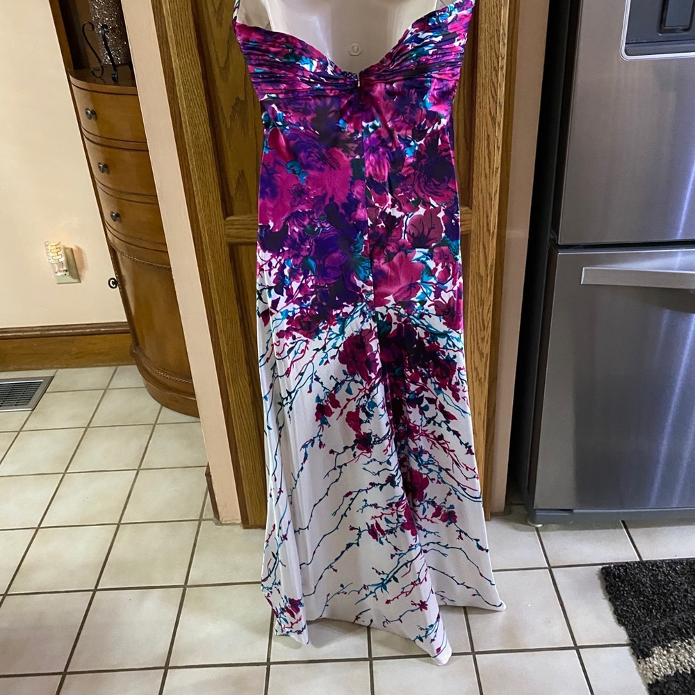 La Femme Multi Color Halter Gown Size 12 - image 5